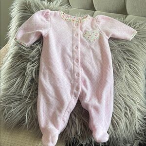 Carter's Pink Footie with Heart Accent